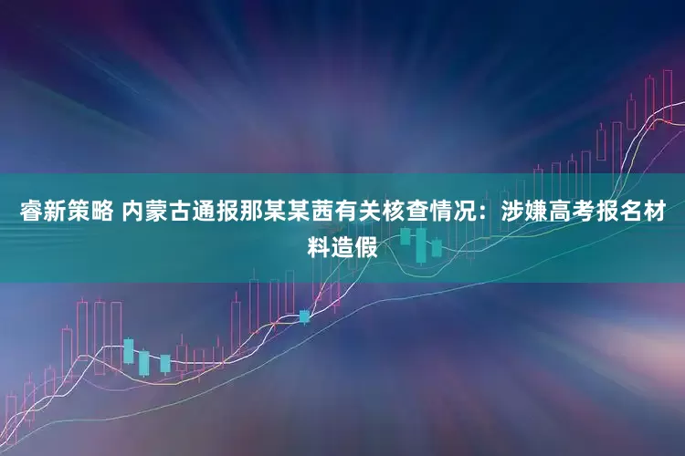 睿新策略 内蒙古通报那某某茜有关核查情况：涉嫌高考报名材料造假
